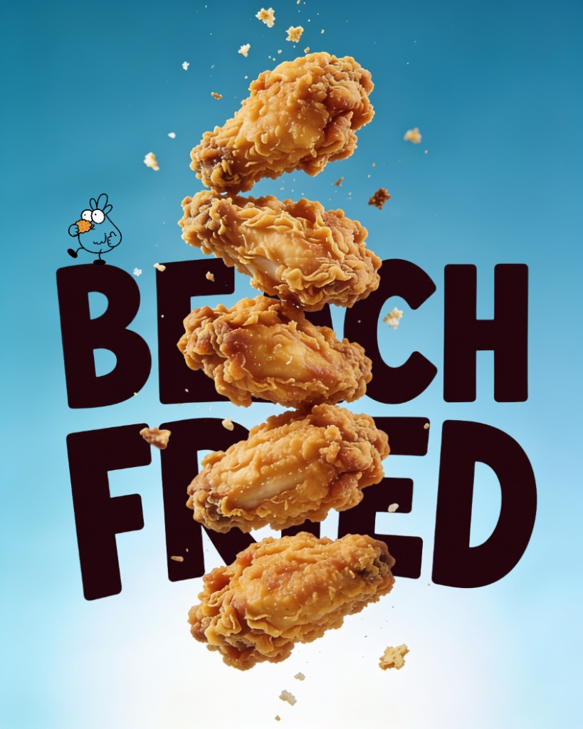 Beach Fried Logo and Mascot Visual