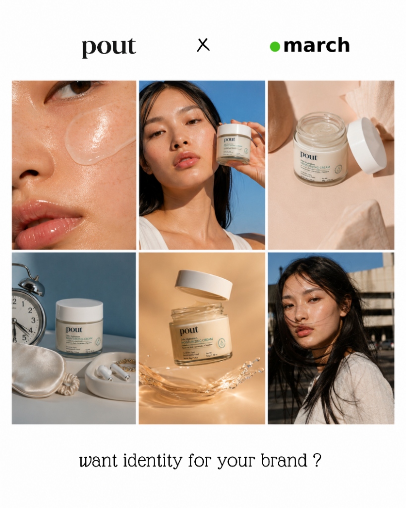Pout x March campaign identity collage